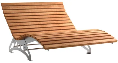 Produktbild von SOTECH Gartenliege LOUNGER Komplett-Set 1500 mm breit – Edelstahl geschliffen, Holzlatten Thermo-Kiefer, Sonnenliege