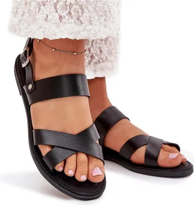 Produktbild von Flache Damen Sandalen Aus  Schwarz Kalira 39