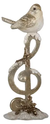 Image de Clayre & Eef Figurine décorative Oiseau 6x5x16 cm Beige Polyrésine