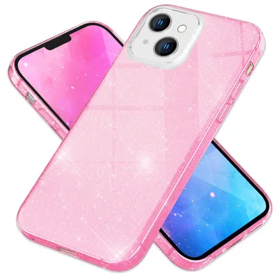 Produktbild von Hülle für iPhone 14 Plus - Glitzer Cover Hybrid Silikon Handyhülle Glitter Case Pink