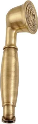 A close-up studio shot of a vintage-style hand showerhead.