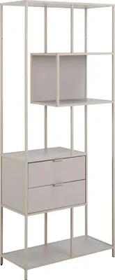 Produktbild von Standregal >Seaford< 2 Schübe, in grau - 77x185x35 (BxHxT)