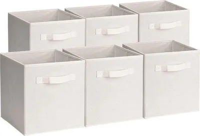 Produktbild von Famanu Aufbewahrungsboxen Faltbare Aufbewahrungskubussen mit Griffen - Beige