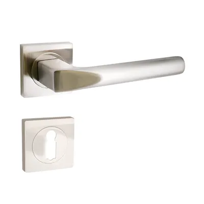 Produktbild von Domino Türgriff CONO-QR M9 Drückergarnitur BB-Buntbart Set quadratische Rosette Türklinke für Zimmertür aus Türbeschläge Aluminium Nickel