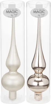 Produktbild von Christbaumspitze Glas 26 Cloud Dancer matt / glanz, 1 Stück sortiert
