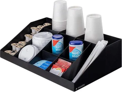 Obrázek produktu pro Organizér na kávové příslušenství, 10 přihrádek, černý, praktický