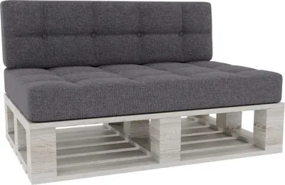 Obrázok produktu pre Vankúše na palety, vankúše na palety sedák operadlo prešívané PFG (sada (sedák 120x80 + operadlo 120x40), tmavosivá)