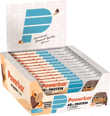 Produktbild von Powerbar 40% Protein + Crisp Bar (12x40g) Caramel Peanut Butter - Riegel - Protein-Riegel