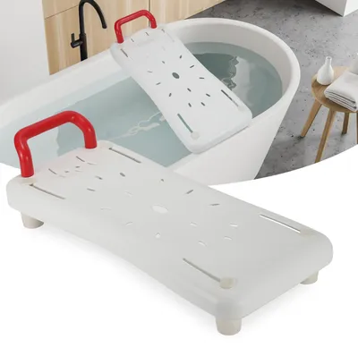 Produktbild von Ikodm Badewannensitz Badewannenbrett Sitzbrett für Badewanne, Brett für Badewanne, Stuhl für Badezimmer, Badehilfe Einstiegs Hilfe Sitzbrett, mit Rot Haltegriff