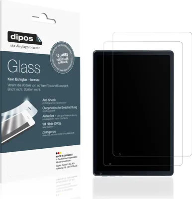 Produktbild von 2x Schutzfolie für Lville Tablet 10 Zoll matt - Anti-Shock 9H Folie dipos Glass Kunststoffglas