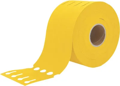 Image de CombiCraft étiquettes à boucle jaunes - 250 x 25 mm - pour imprimante transfert thermique - 1500 étiquettes sur rouleau