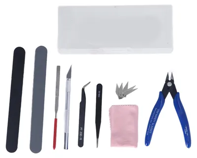Produktbild von Modell-Werkzeugsatz, Zange, Pinzette, Feile, Schnitzmesser, Bastelwerkzeug-Set für 3D-Druck, Heimwerken