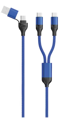 Immagine prodotto di 2GO Cavo di ricarica USB / Tipo C DUO 2x USB-C nylon 1,2 m blu