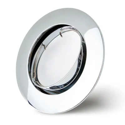 Produktbild von Set Einbaustrahler Chrom Ø75mm Lochbohrung mit LED Modul 5 Watt 400 Lumen Warmweiß 2700K ultra flach 30mm schwenkbar