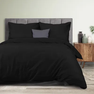 Obrázek produktu pro Bavlněné saténové povlečení CIZGILI BLACK/180x200 EXCLUSIVE
