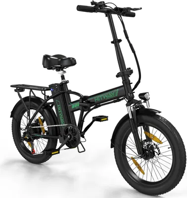 Produktbild von HITWAY faltbares Elektrofahrrad, 20-Zoll-Elektro-Fatbike, 36V 12 Ah Pedelec, abnehmbarer Akku, unterstütztes Treten, Reichweite 35–90 km