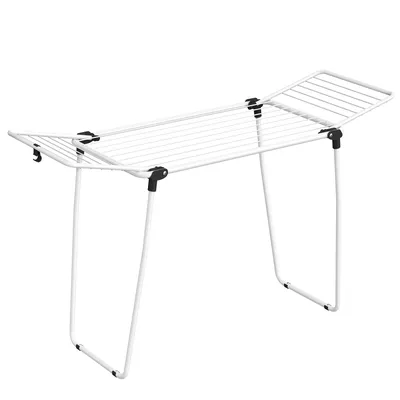 Obrázek produktu pro SONGMICS sušák na prádlo, stojací sušák, úsporný design, skládací, 158 x 53 x 93 cm, držák na ponožky, bílý