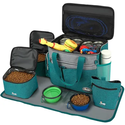 Produktbild von Solidchoice – Transporttas für Haustiere mit 2 Futterbehältern und Organizer