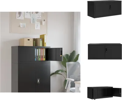 Produktbild von vidaXL Aktenschrank Schwarz 90x40x40 cm Stahl - Aktenschränke