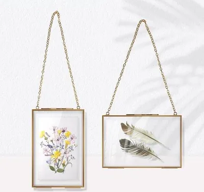 Produktbild von Famanu Glasrahmen Set - Wandbehang aus Doppelglas - 2 Stück - Transparent - 10 x 15 cm