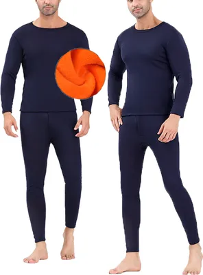 Obrázek produktu pro ASKSA Thermal Underwear Pánská vnitřní fleecová souprava Prodyšné měkké termoprádlo, tmavě modrá, 3XL