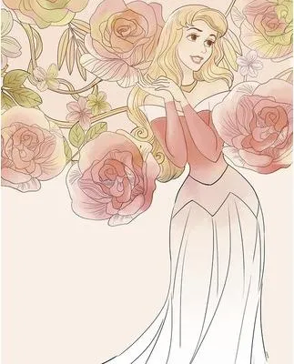 Produktbild von Kunstposter – Dornröschen mit Rosen – 40 x 50 cm