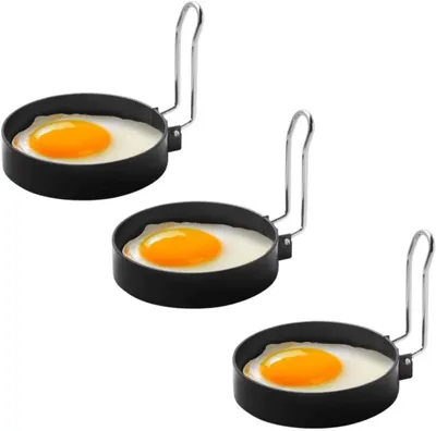 Immagine prodotto di Stampo a forma di uovo, in acciaio inossidabile, diametro 7,5 cm, ideale per preparare pancake e uova al tegamino