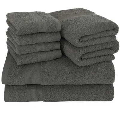 Produktbild von Textilschmied 8tlg. Handtuch Set Deluxe mit Aufhängeschlaufe 100% Baumwolle 450 Gramm Frottee, Weich, Towel, 4 Gästetücher 2 Badetücher 2 Handtücher