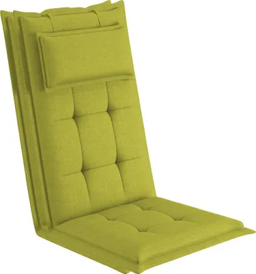 Produktbild von sunnypillow 2 Stück Gartenstuhlauflagen mit abnehmbarem Kopfpolster 120 x 50 x 9 cm Hochlehner Auflage Polsterauflagen Stuhlauflage Grün