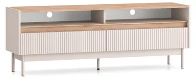 Produktbild von Selsey Dunea – TV-Lowboard mit 2 Schubladen, Kaschmirgrau/Eichenholzoptik, 154 cm