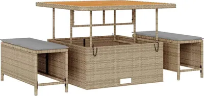 Image de Ensemble de salle à manger pour jardin Beige polyrotin