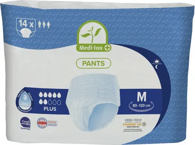 Produktbild von Medi-Inn Inkontinenz-Pants PLUS, diskreter Schutz & hohe Saugstärke, mit elastischem Bund, 4 x 14 = 56 Stück (Größe M)