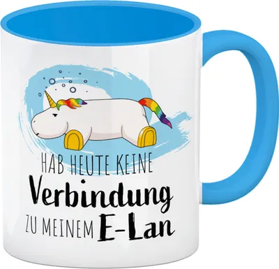 Produktbild von Hab heute keine Verbindung zu meinem E-Lan Einhorn Kaffeebecher Hellblau