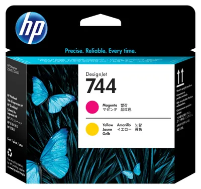 Produktbild von HP 744 DesignJet Druckkopf Magenta/Gelb, HP DesignJet Z2600 PostScript-Drucker, HP DesignJet Z5600 PostScript-Drucker, Thermal Inkjet, Magenta, Gelb, F9J87A, Singapur, 28 mm