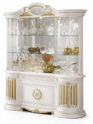 Produktbild von Casa Padrino Luxus Barock Vitrine Weiß / Gold 173 x H. 213 cm - Barock Möbel -  Italy