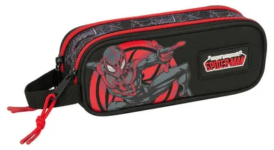Produktbild von Safta Miles Morales 21x8x6 Cm Double Mäppchen Schwarz Mann Schwarz One Size