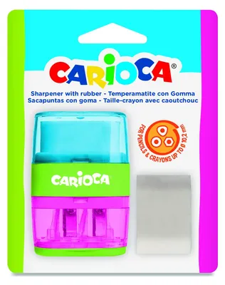 Produktbild von Carioca SHARPENERS - Bleistiftspitzer für Bleistifte und Buntstifte. Erhältlich in verschiedenen Durchmessern. Enthält 1 Bleistiftanspitzer 27x22x20 cm, ideal für Schul- und Bürobedarf. Farbe Rosa und Blau