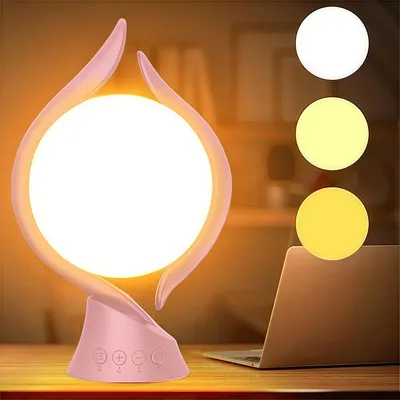 Produktbild von Tageslichtlampe 10000 Lux,Lichttherapielampe mit 3 Lichtfarben 4 Timer 5 einstellbare und Memoryfunktion Lichtintensität,Sonnenlicht Lampe（Rosa)