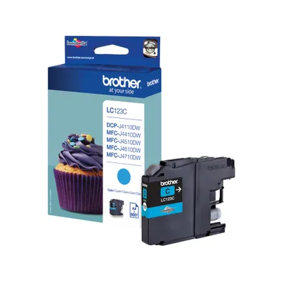 Produktbild von Brother Tinte LC-123C Cyan bis zu 600 Seiten nach ISO/IEC 24711