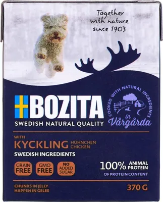Produktbild von BOZITA Nasses Hundefutter Stückchen in Gelee Huhn 370 g