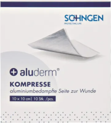 Produktbild von aluderm Kompresse 1003608 10×10cm 10St