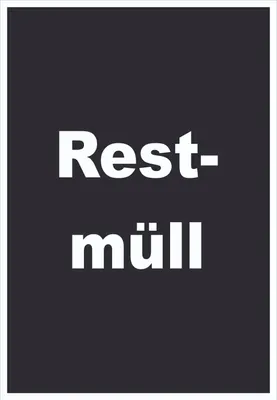 Produktbild von Restmüll Mülltrennung Schild mit Text hochkant A5 (148x210mm)