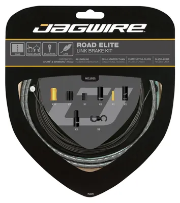Zdjęcie produktu dla Zestaw linek hamulcowych Jagwire Road Elite Link, standardowa długość, kolor szary – lekki, bezpośredni...