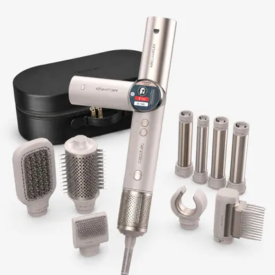 Produktbild von Cecotec Haarstyler Haarschmuck AirGlam 14 in 1 Flex Champagner Styling Set 1400 W, KI-generiertes Bild
