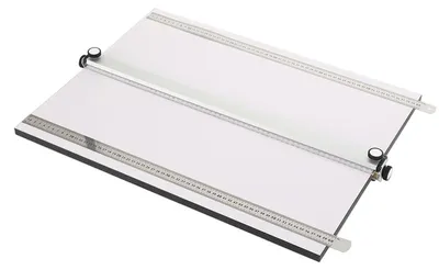 Produktbild von Professionelles Zeichenbrett - A2 - 60 × 45 cm - Parallelführung/Parallellineal - Verstellbare Arbeitswinkel - Stahllegierung