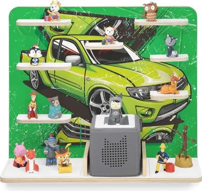 Produktbild von stadtecken® Kinder Regal für Musikbox I Geeignet für die Toniebox und Tonies I Hörspiel I zum Aufstellen oder Aufhängen I Motiv Pick up