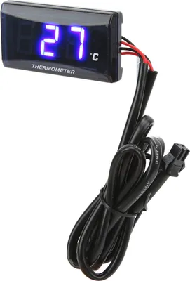 Image de Ecran LCD DC12V universel pour moto, indicateur de température d'eau mince avec pièce en T de 16 mm pour moto, rétroéclairage bleu