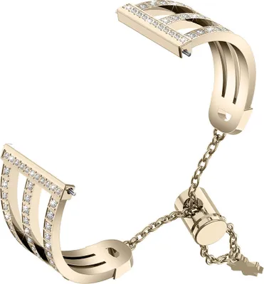 Image de Metall Uhrenarmband Treble Diamante für Fitbit versa 2 Jahrgang gold