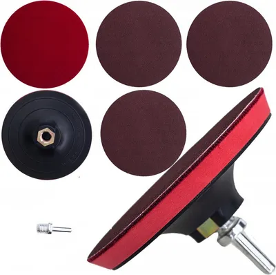 Produktbild von Klett Schleifteller 125mm mit Bohrmaschine Winkelschleifer Stützteller M14 Adapter + Gratis 3x Klett-Schleifpapierscheiben