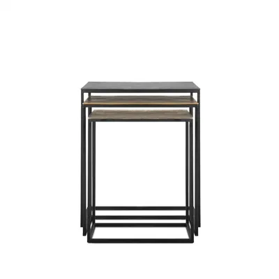 Produktbild von Beistelltische Aida, 3er-Set - Schwarz/Gold/Messing